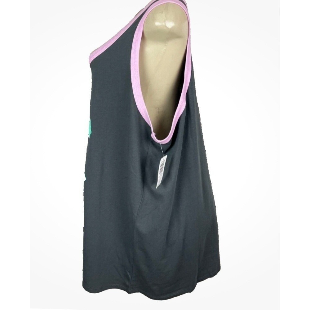 Coca-Cola 5X Gray Pink Flamingo Palm Trees Tropical Graphic Tank Top Scoop Neck - Picture 5 of 7
